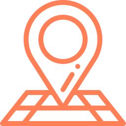 Icon, das einen Standort-Pin darstellt, symbolisiert die Adresse.
