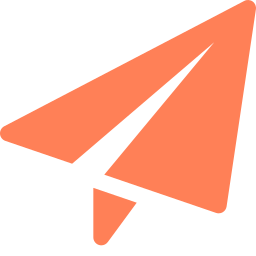 Orangefarbener Papierflieger, der eine E-Mail-Adresse symbolisiert.
